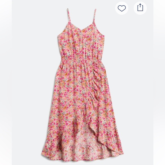 Sunset West Other - Pink and Orange Ruffled Smocked Sundress